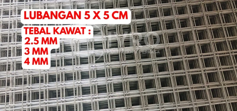 Kawat Ram Mesh Kotak Lembaran 5x5cm Tebal Kawat 2.5mm - 3mm dan 4mm